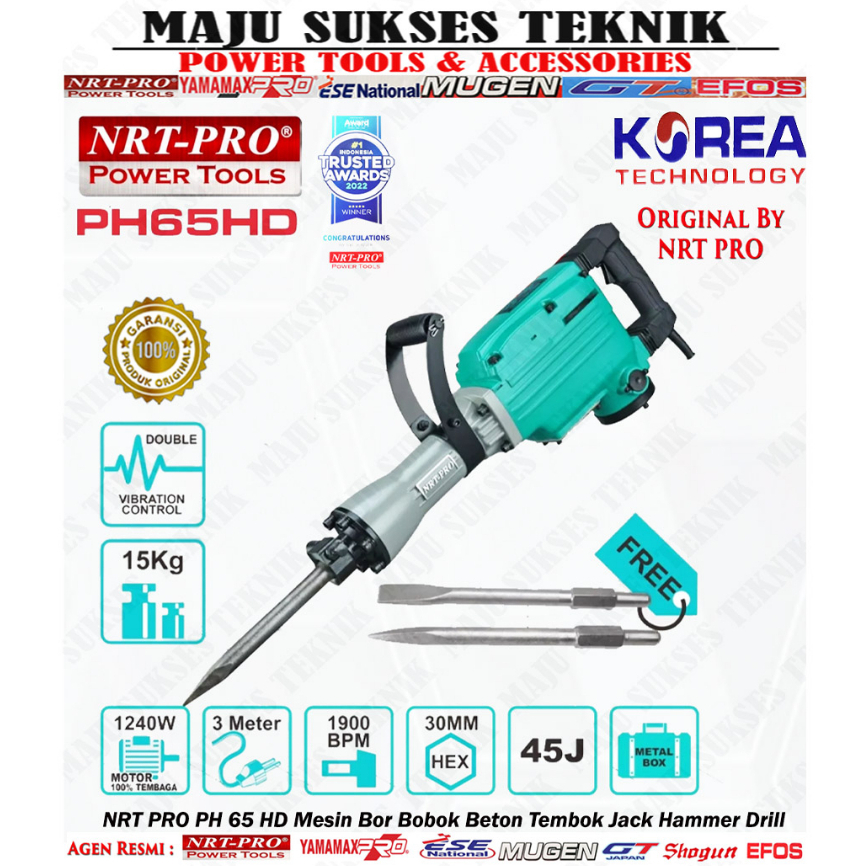 NRT PRO PH 65 HD Mesin Bobok Beton Tembok Jack Hammer Drill PH65HD PH 65HD PH65 PH 65