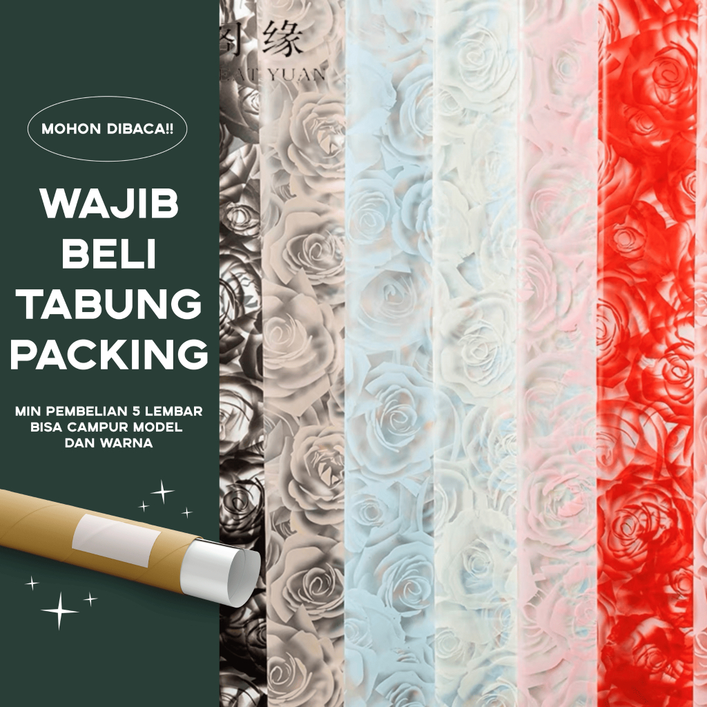 [TERMURAH!!] ROSE PATTERN Flower Wrapping Paper / Kertas Cellophane / Kertas Bunga / Kertas Kado