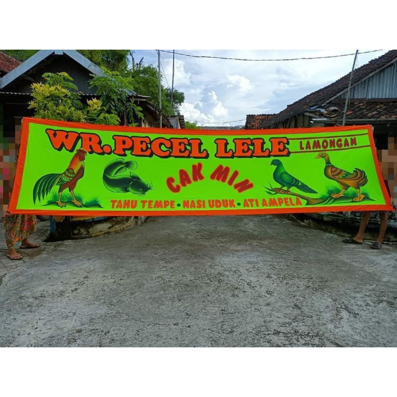 [WARNA HIJAU/KUNING] SPANDUK LUKIS KHAS LAMONGAN / SPANDUK PECEL LELE / SPANDUK LETTER