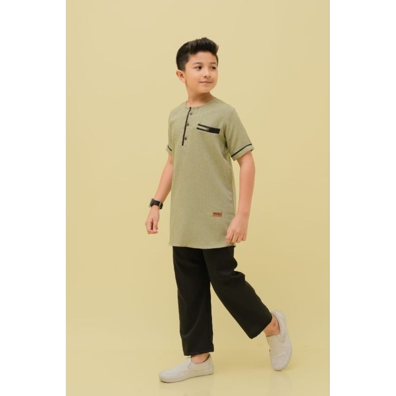 Baju Koko Setelan Anak Laki-Laki Kurta Habibi (Original B&amp;D Kids) Usia 3-12 Tahun.