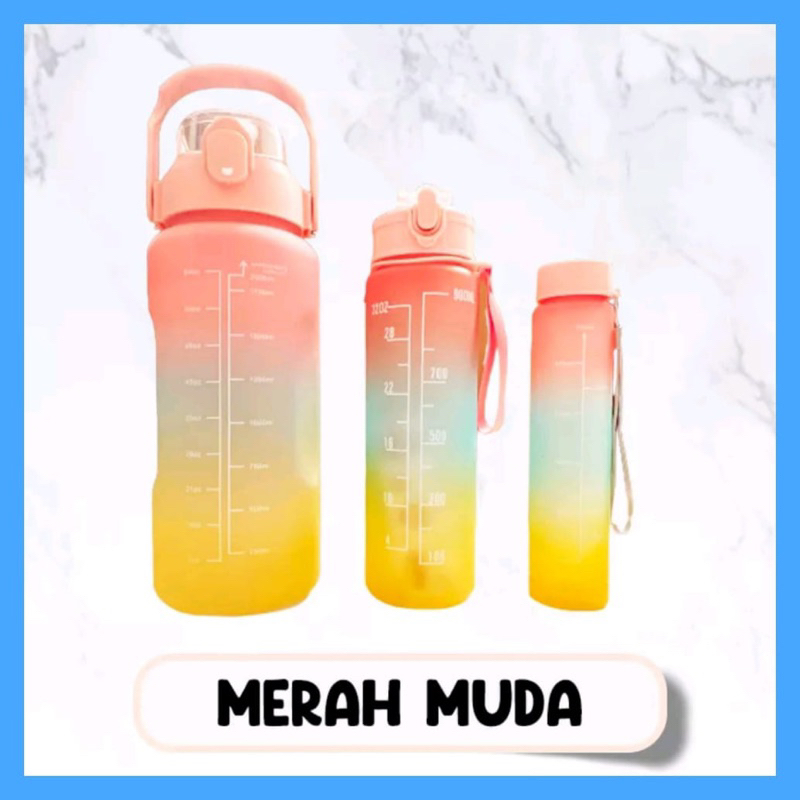 Tumbler 3 In 1 Botol Beranak Premium Ukuran 2000ml/700ml/300ml