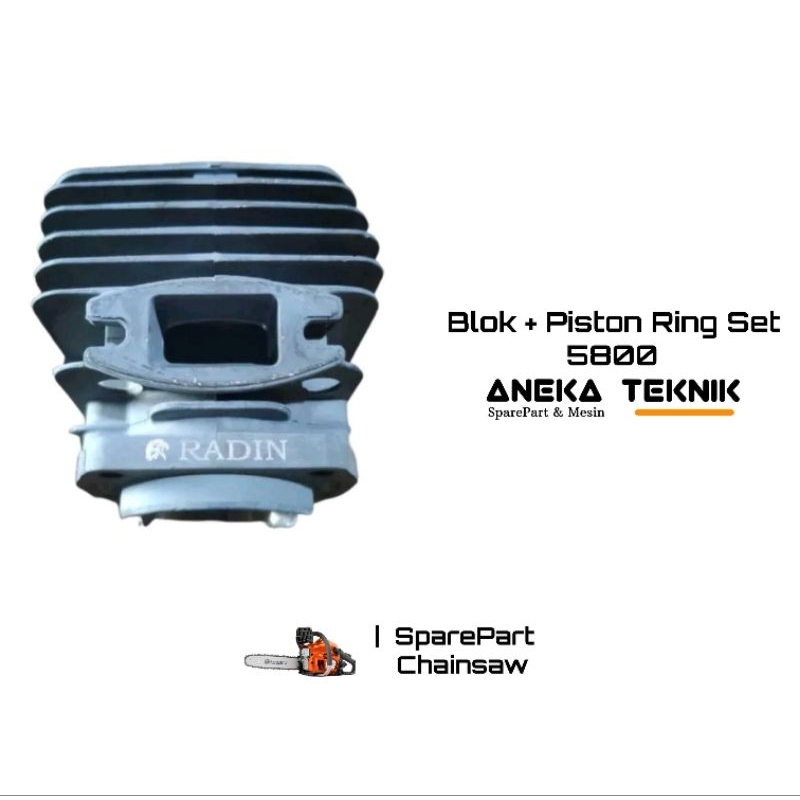 blok piston ring set senso chainsaw mini 5800 radin