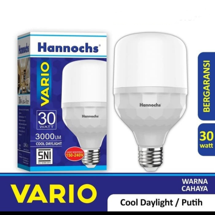 LAMPU LED HANNOCHS  30W 30WATT 30 W 30 WATT | Warna Cahaya Putih | GARANSI 2 TAHUN