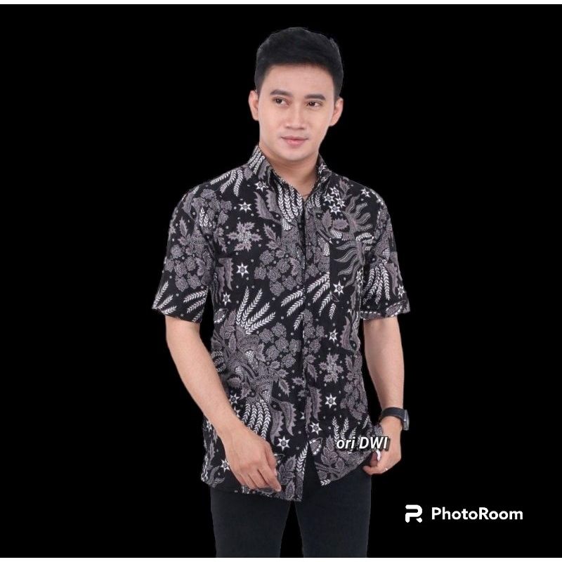 NEW ARRIVAL DISTRO KEMEJA BAJU BATIK PRIA LENGAN PANJANG PRIA COWO COWOK BORDIR SOGAN HRB026 MODERN