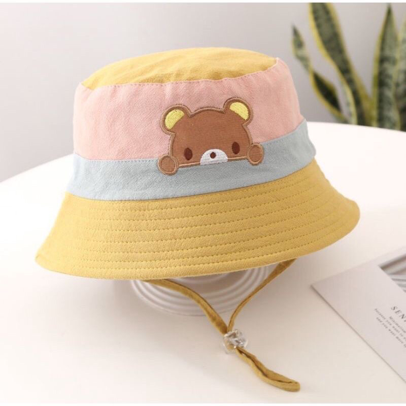 TOPI BUCKET ANAK PEREMPUAN RABBIT BEAR IMPORT TOPI BUNDAR BAYI PEREMPUAN