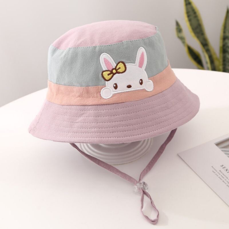 TOPI BUCKET ANAK PEREMPUAN RABBIT BEAR IMPORT TOPI BUNDAR BAYI PEREMPUAN