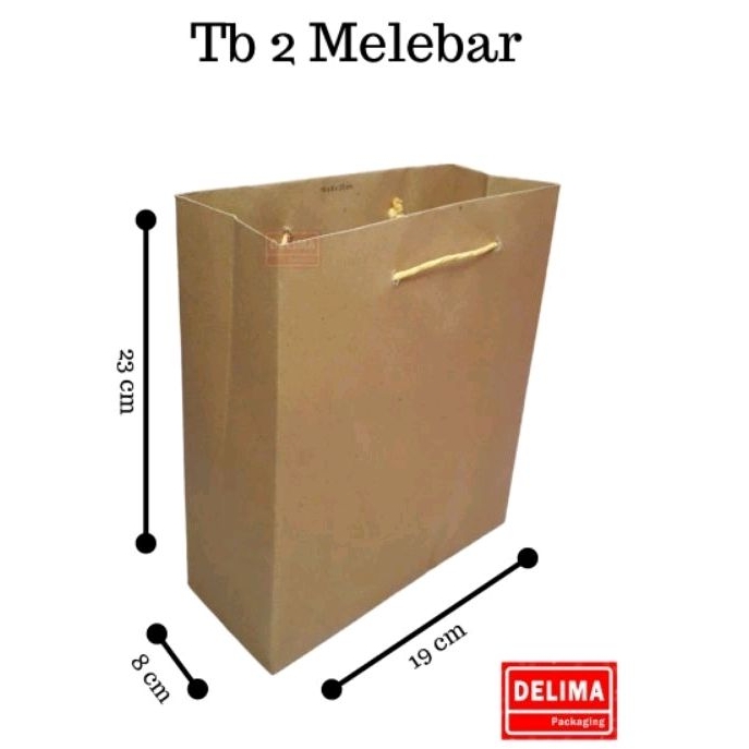 

10 pcs Paperbag Coklat Polos TB 2 uk. 19 x 8 x 22