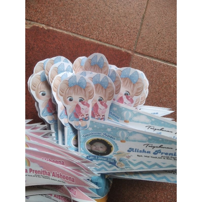 bendera aqiqah tiang bendera jaring lengkap