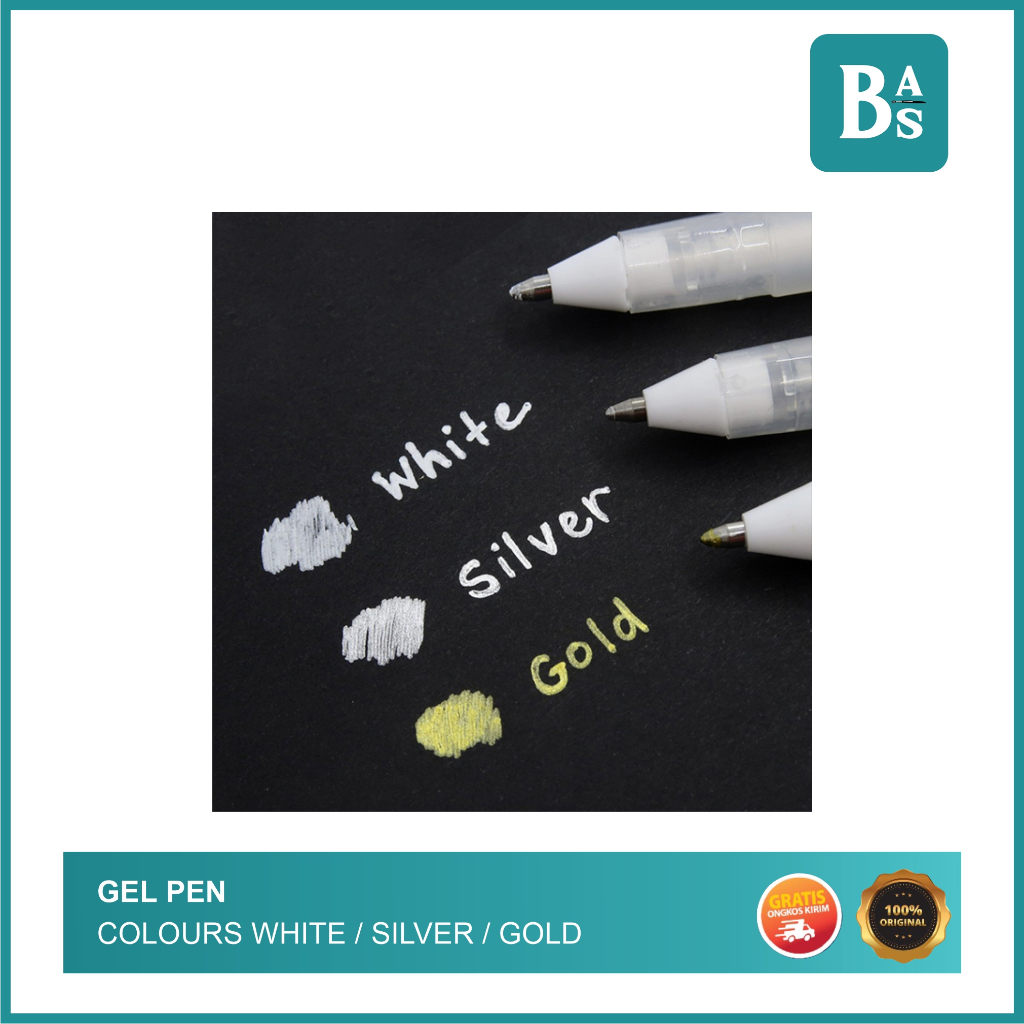 Gel Pen White / Silver / Gold