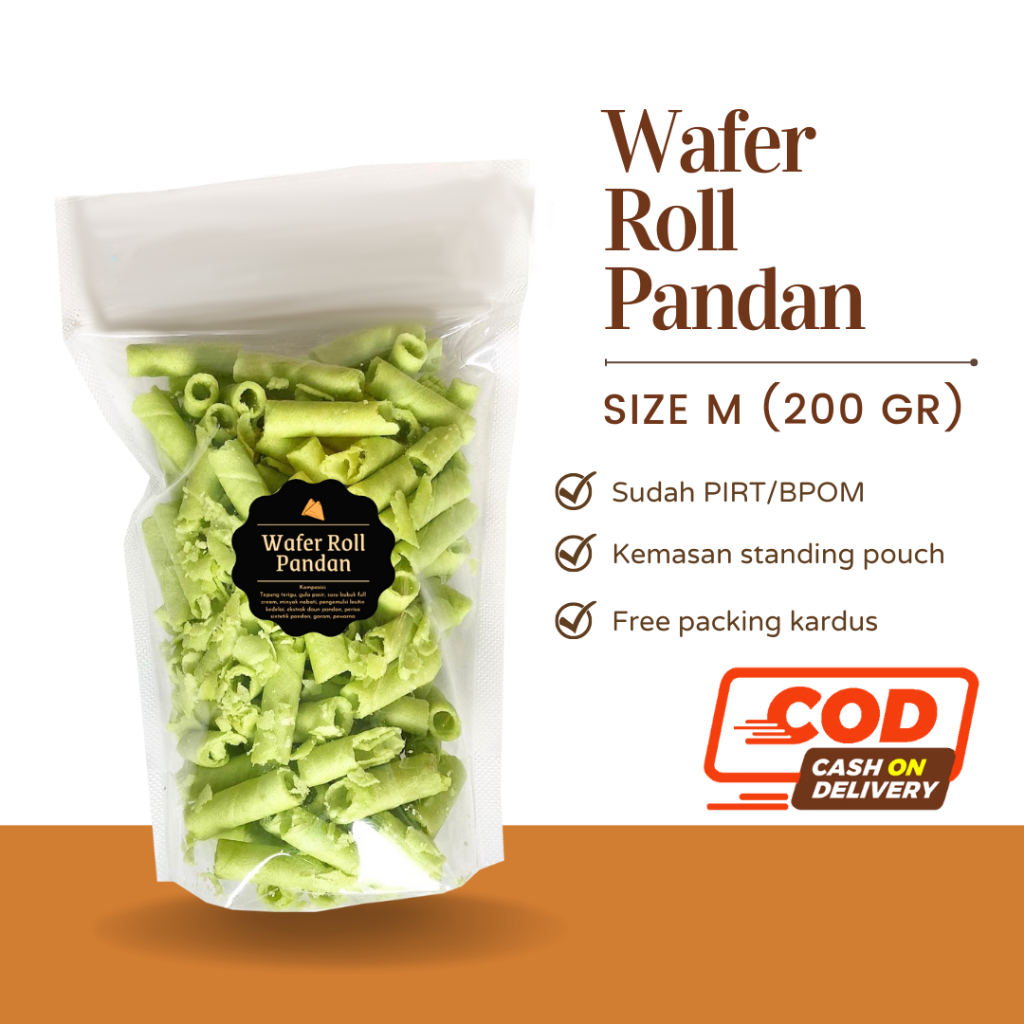 [DELISH SNACKS] Wafer Roll (M) 200gr Cokelat / Stroberi / Vanilla / Blueberry / Pandan / Susu / Snack Cemilan Manis