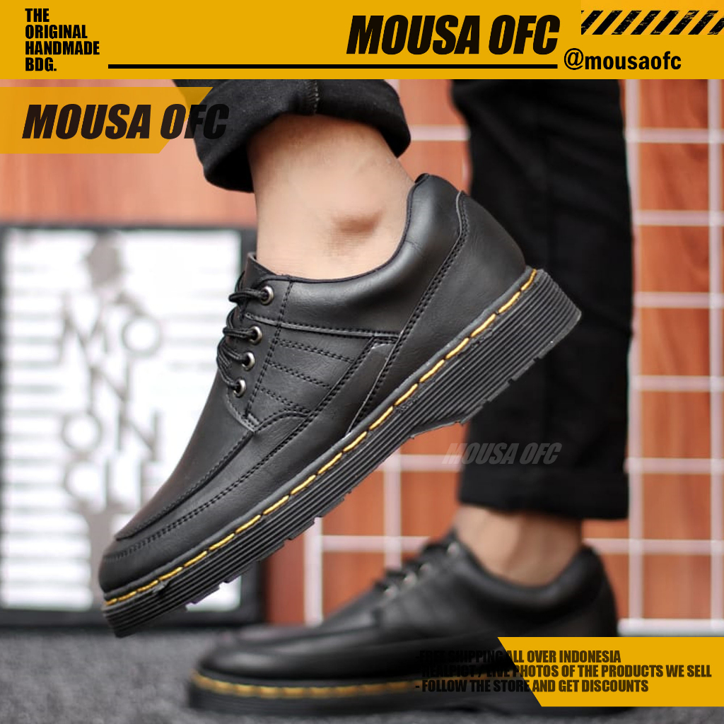 MOUSA Sepatu Pantofel Pria Oxford Formal Sepatu Casual Kerja Kuliah Lunox