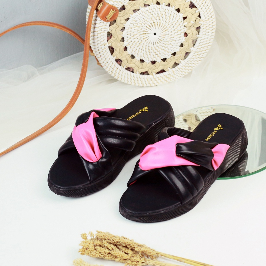 Sandal Wanita Low Wedges Silang Casual JJ 09