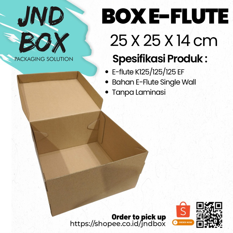 Box Eflute 25 x 25 x 14 cm (Min Order 10 Pcs)