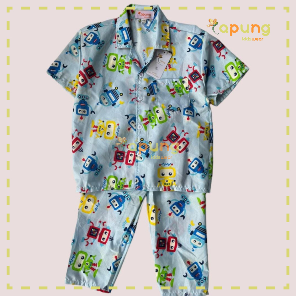 (Capung Kidswear) Piyama Anak Katun Catra (2-4 tahun)