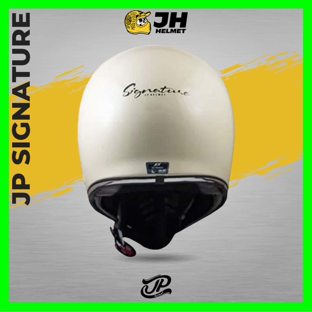 Helm Cakil JP Signature Solid White Cream Black | White Cream Glossy | Helm JPX Retro Full Face | JUAL HELM