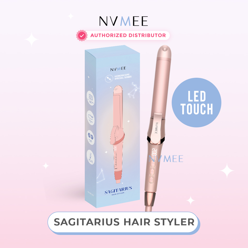 NVMEE - Alat Pengeriting dan Pelurus Rambut 2in1 LED Touch Sagitarius Hair Styler