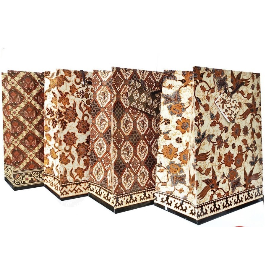 

10 pcs PAPERBAG BATIK GLOSSY KIKY C 26,5X13,5X33 CM TALI