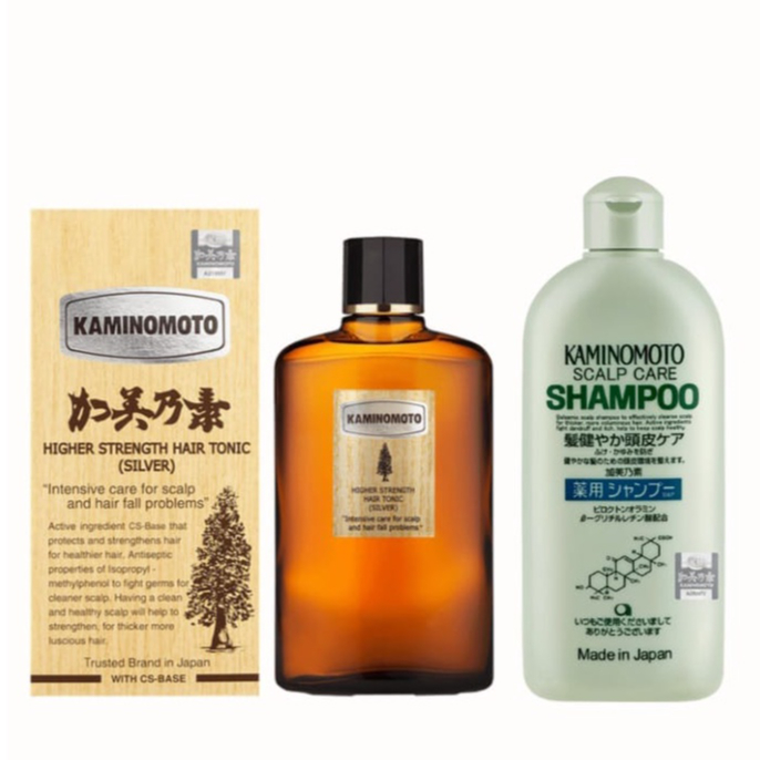 Bundling Kaminomoto Hair Tonic Silver & Shampoo/ASLI JEPANG/BPOM