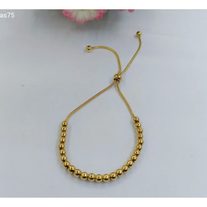 GELANG SERUT TITANIUM GOLD BIJI LADA ANTI KARAT