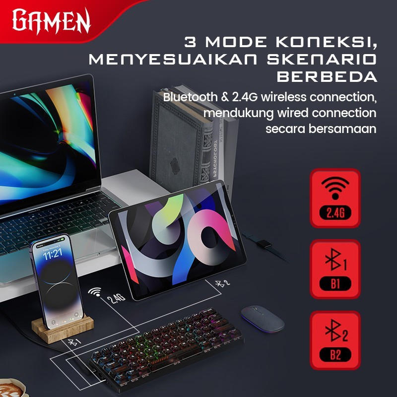 KEYBOARD GAMEN TITAN EVO Multi Wireless RGB | Mechanical RGB Gaming