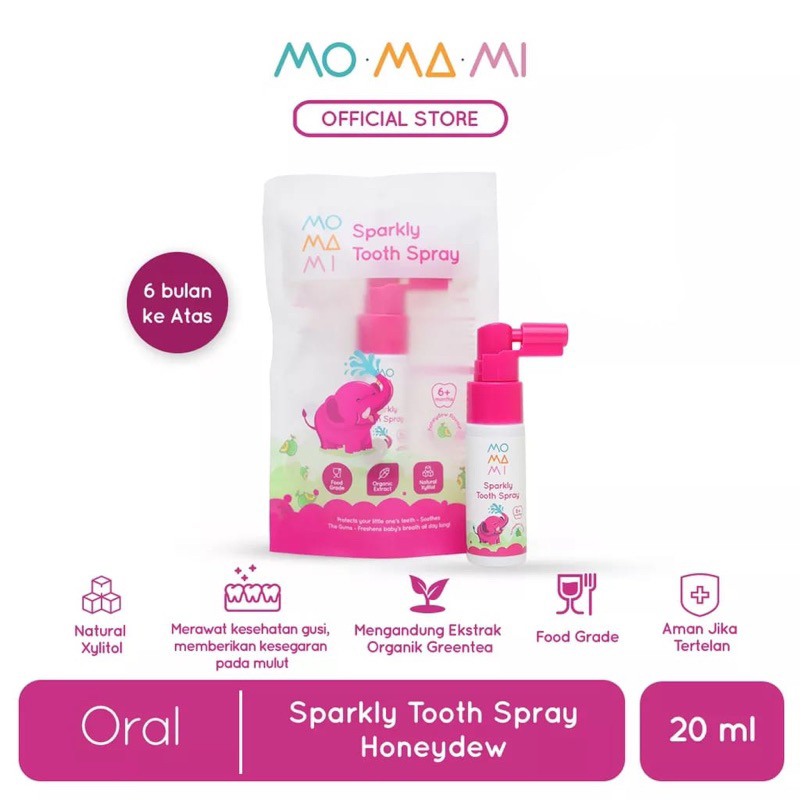 Momami Sparkly Tooth Spray || Semprotan Perawatan Gigi Anak