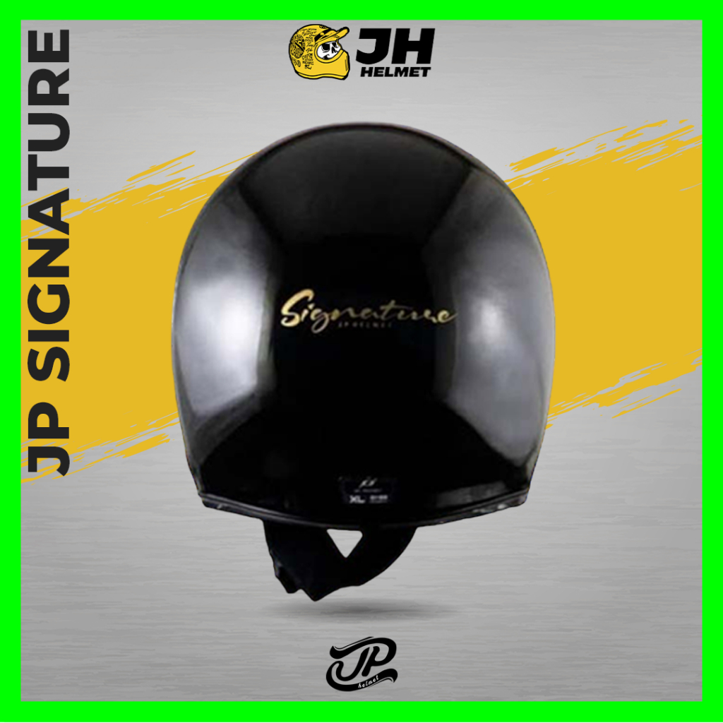 Helm JP Retro Signature SGN 01 Hitam Black Glossy Fullface ( JPX / Vespa / Klasik / Classic )