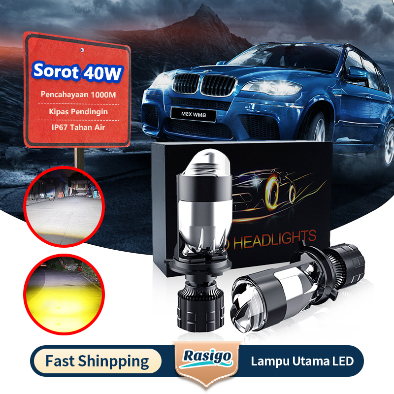 【Lampu utama Led RTD】 A81/A82 36/40W Mini Projector H4 cut off motor mobil