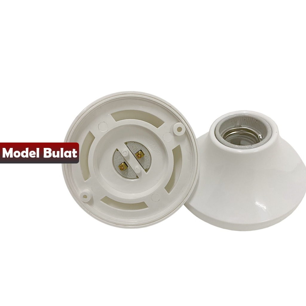 Fitting Lampu Bulat Warna Putih Polos Premium - YOSINOGAWA