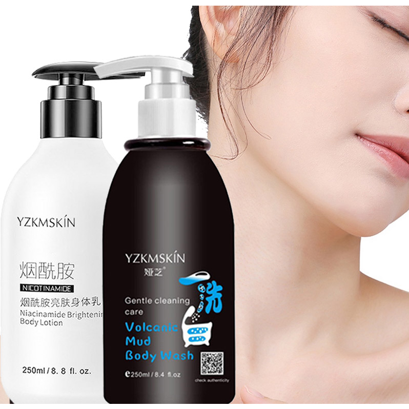 YZKMSKIN - Pemutih Badan Ala Korea / Sabun Vulkanik Body Wash YZKMSKIN LIFUSHA 250ML