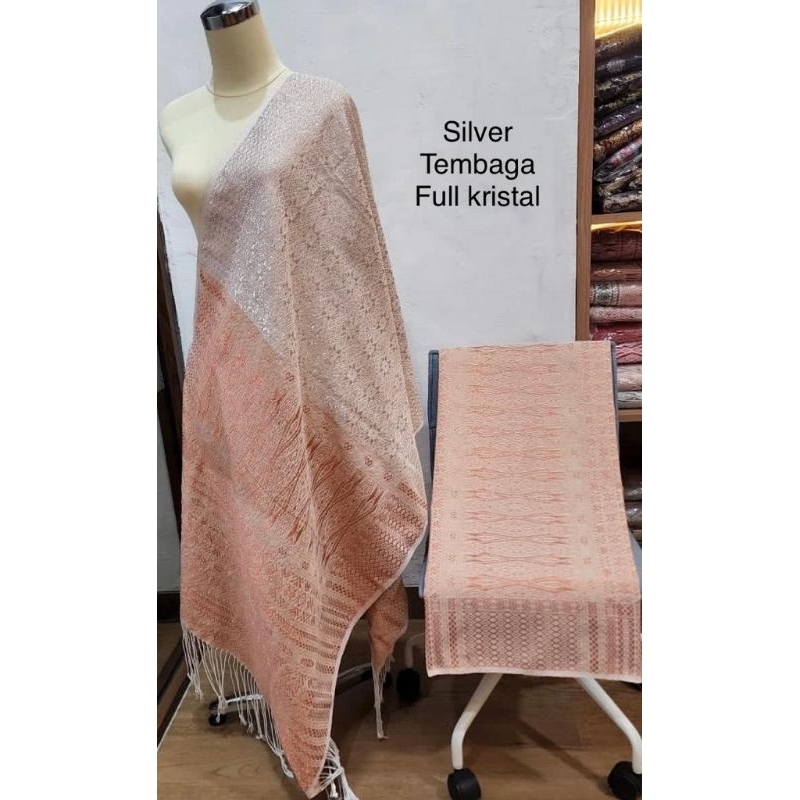 Songket Medan Tumtuman Pengantin Tanpa Sambungan Full Kristall