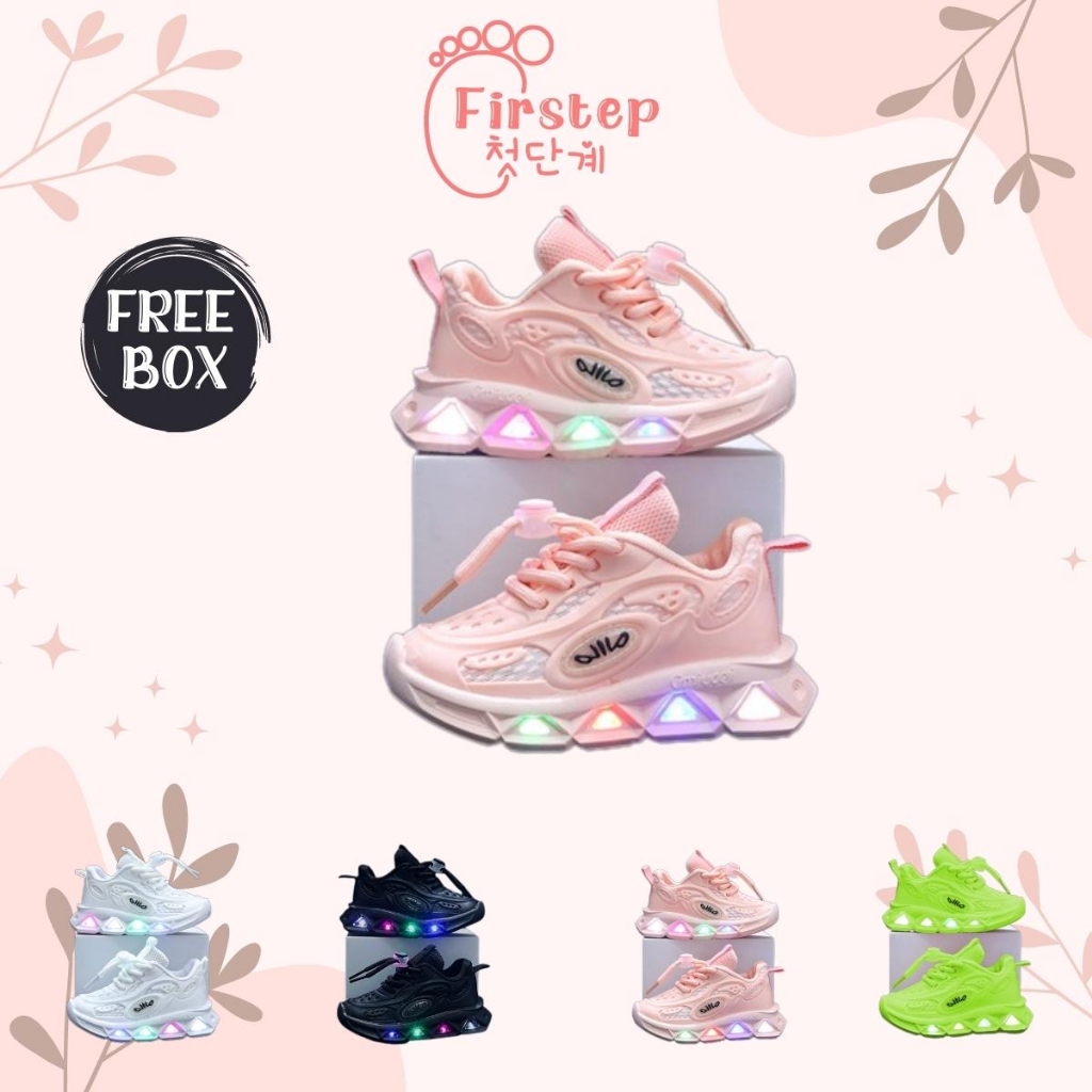 Sepatu Anak Perempuan Dan Laki Laki LED Import Sneaker Anak  Usia 1-5 Tahun FS170