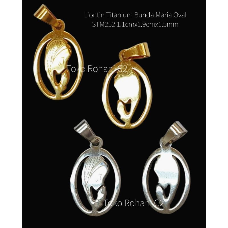 Liontin Titanium Maria Oval STM252 1.1x1.9x1.5mm - Liontin Maria - Liontin Bunda Maria - Liontin Tit