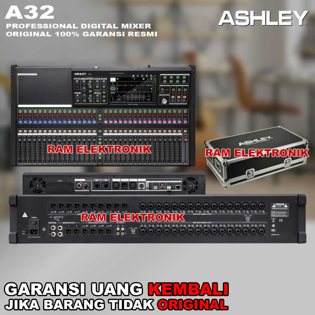 Mixer Digital 32 Channel ASHLEY A32 / A-32 Original Free Hardcase