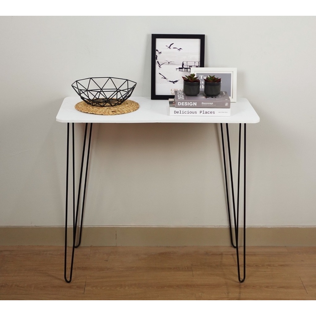 WILDFURNITURE MEJA KAKI HAIRPIN 80x40x70 / 60x40x70 / MEJA BELAJAR MINIMALIS / MEJA KERJA HEMAT