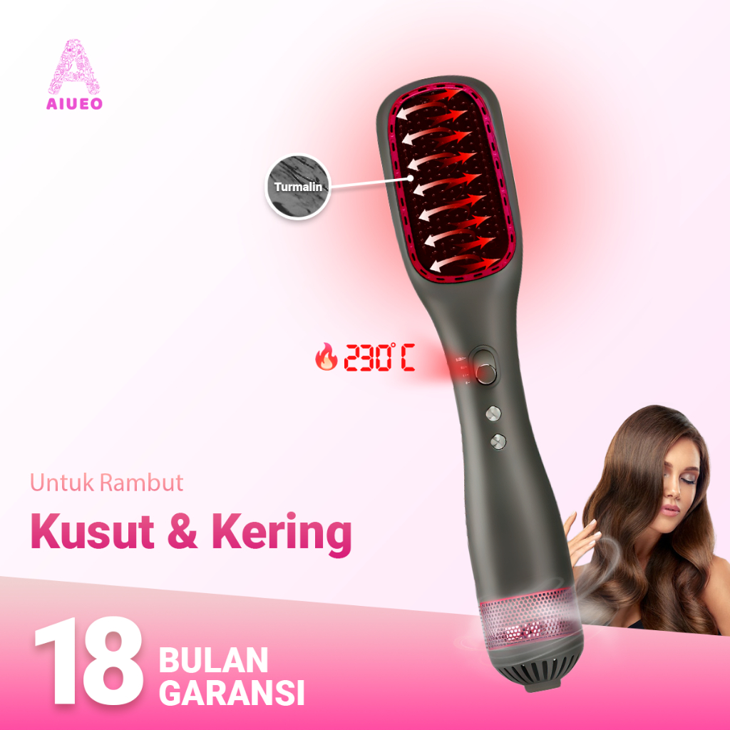 [GARANSI 18 BLN] •  Hair Dryer Sisir AIUEO 1327 Pengering Rambut dan Blow | Dryer Rambut Daya Rendah | HairDryer Sisir