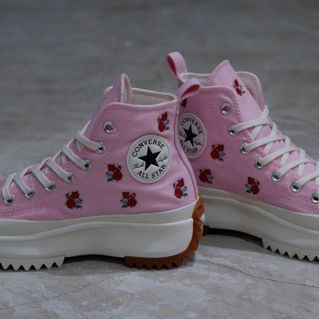 CONVERSE RUN STAR HIKE HI EMBROIDERED FLORAL PINK