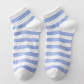 GO!KK575 Kaos Kaki Wanita Pria Pendek Unisex Semata Kaki Ankle Motif Garis Biru Socks Korean