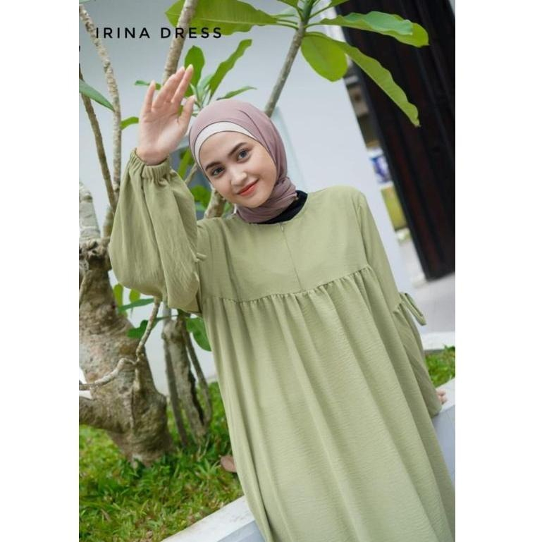 Baju Gamis Wanita Muslim Terbaru Irina Dress cantik Murah kekinian