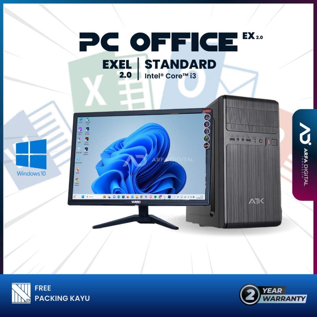 Komputer Full Set Murah Intel Core i5 Ram 8GB SSD 256GB HDD 500GB LED 19&quot; Cocok Buat Office Siap Pakai | EXCEL