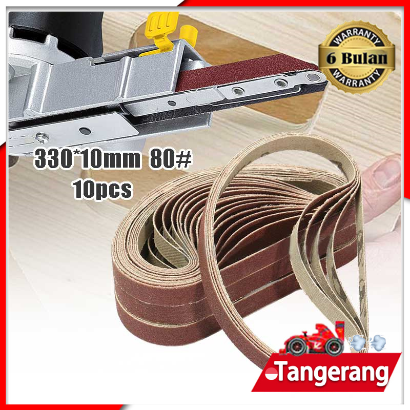 10pcs Amplas Belt Sander 330mm X 10mm Refill Amplas Adapter Mesin Poles Ke Gerinda Grit 60 - 80