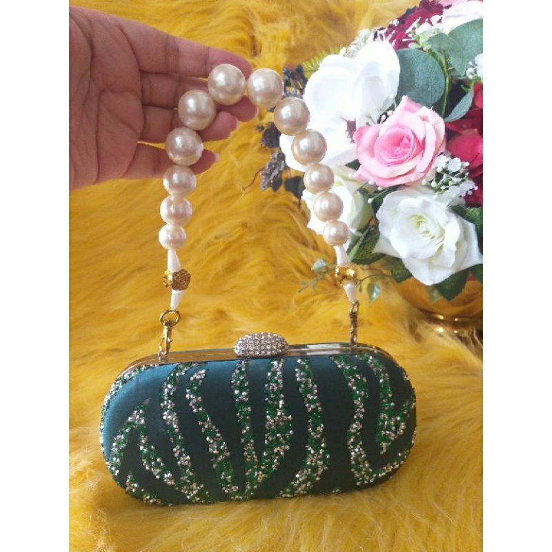 Rantai Tali Tas Mutiara Putih 2mm List Gold