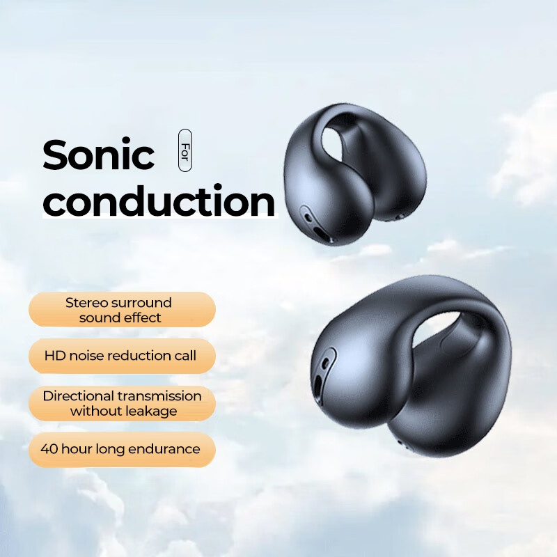 Bluetooth Konduksi Tulang Anting-Anting Headphone Nirkabel Headset Tahan Air TWS Earbud Olahraga Kait Telinga dengan Mikrofon  Bluetooth5.3