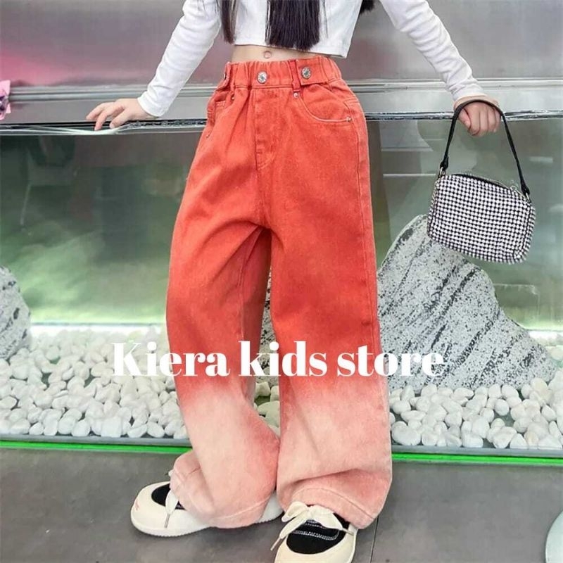 Celana Kulot Jeans Gradasi Anak Perempuan Usia 4-11 Tahun