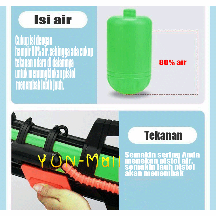 YUN Mall Mainan anak pistol air   mainan water gun pistol air /Pistol Air Mainan Anak Water Gun Tembak Tembakan Watergun Seru