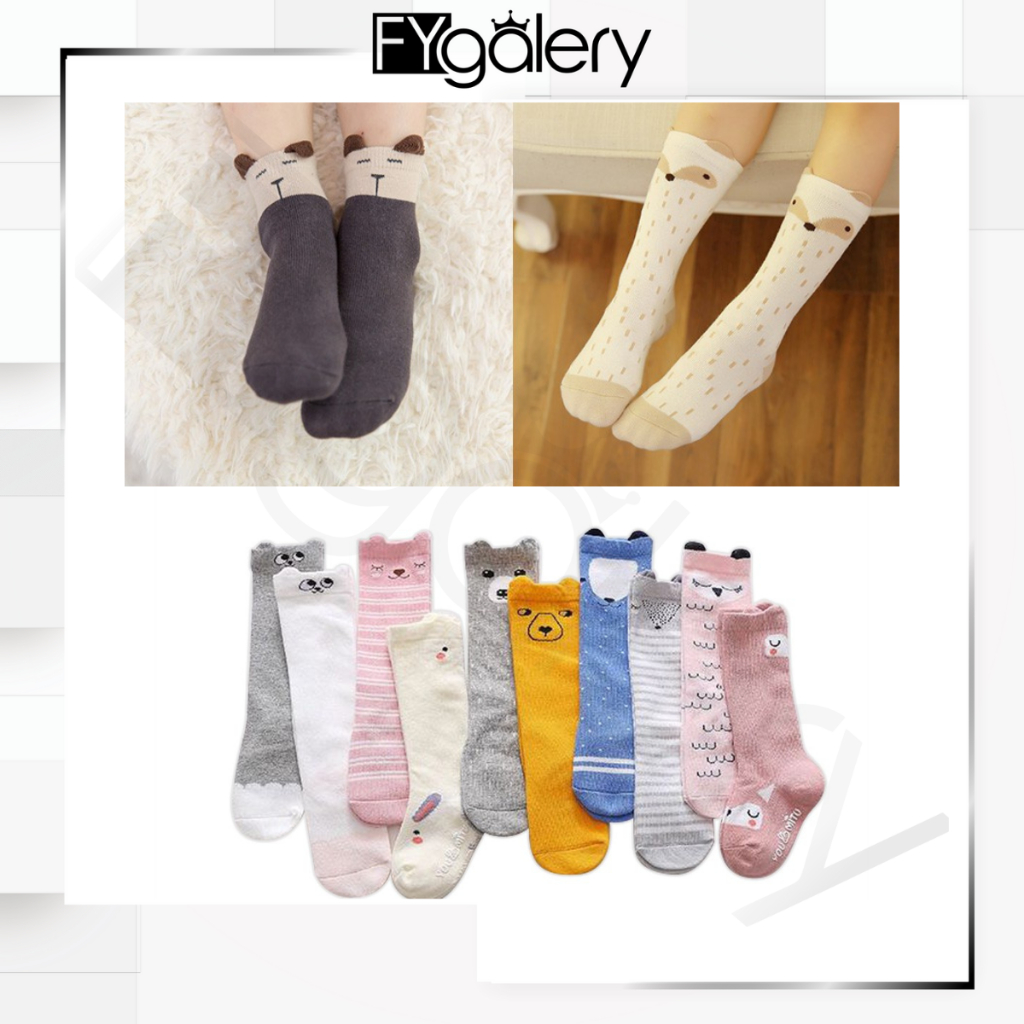 FYGALERY KS01 Koas Kaki Panjang Bayi Karakter Cute Anti Slip Socks Baby Animal Murah