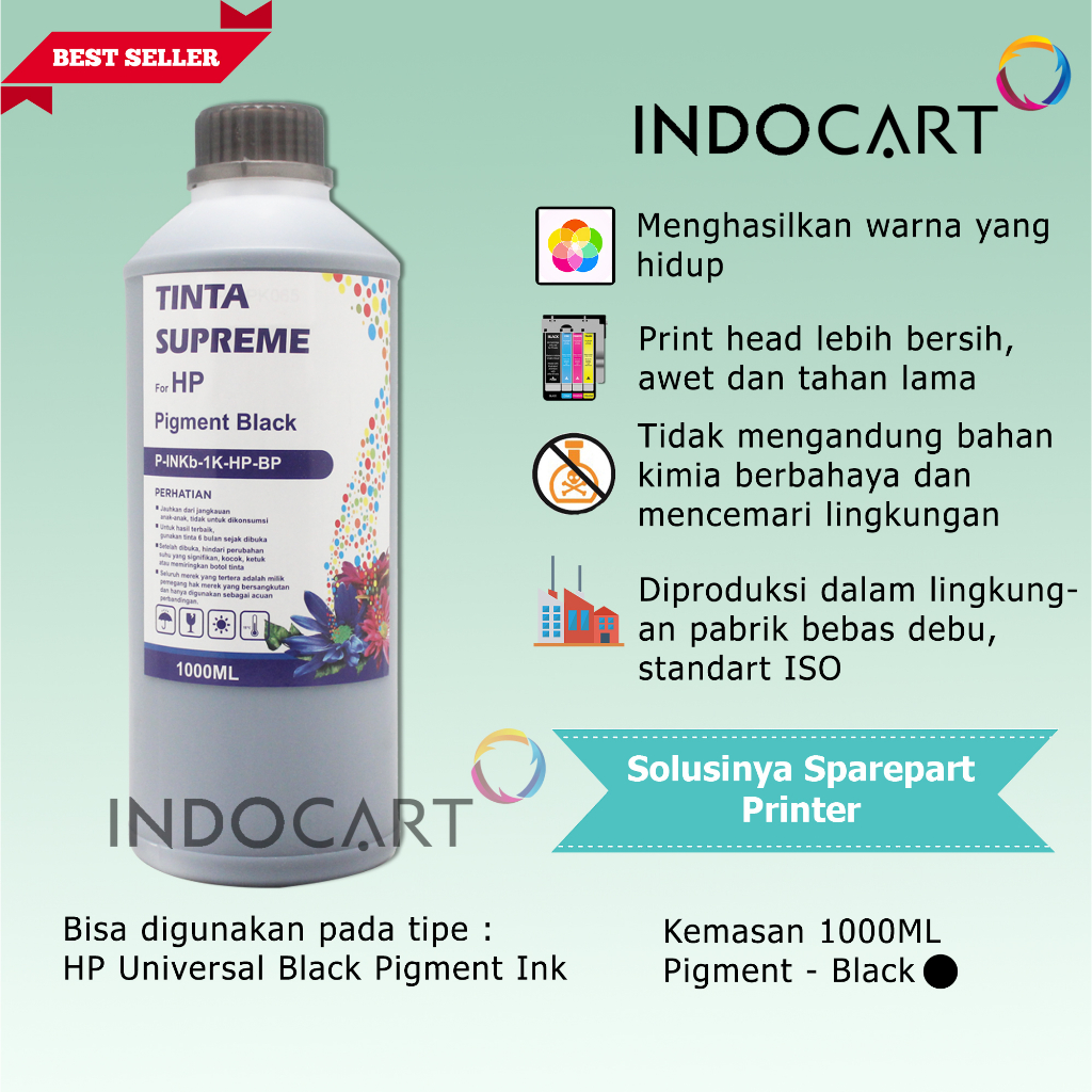 IndoCart Tinta Refill HP 46 678 680 685 703 704 802 803-Pigment-1kg