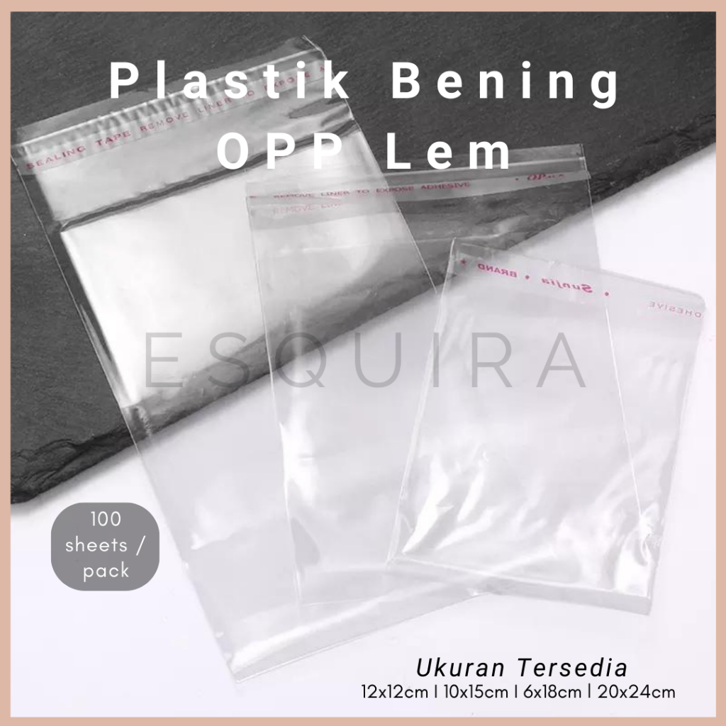 Plastik Bening OPP Lem / 100 pcs