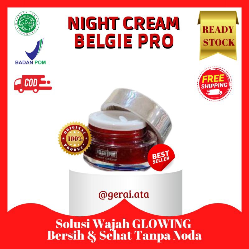 night cream belgie pro original hilangkan flek kerutan wajah glowing