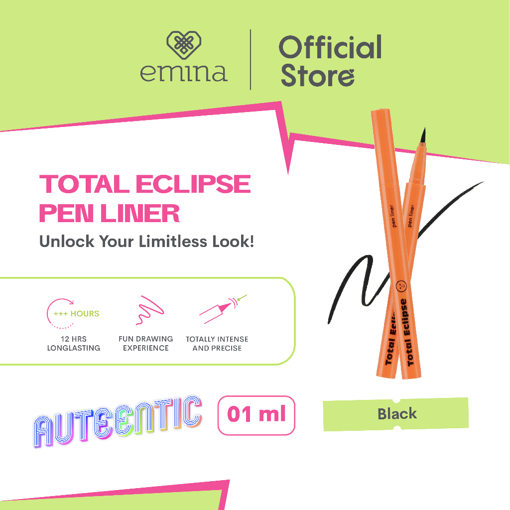 Emina Total Eclipse Pen Liner 1 ml | Eyeliner Hitam