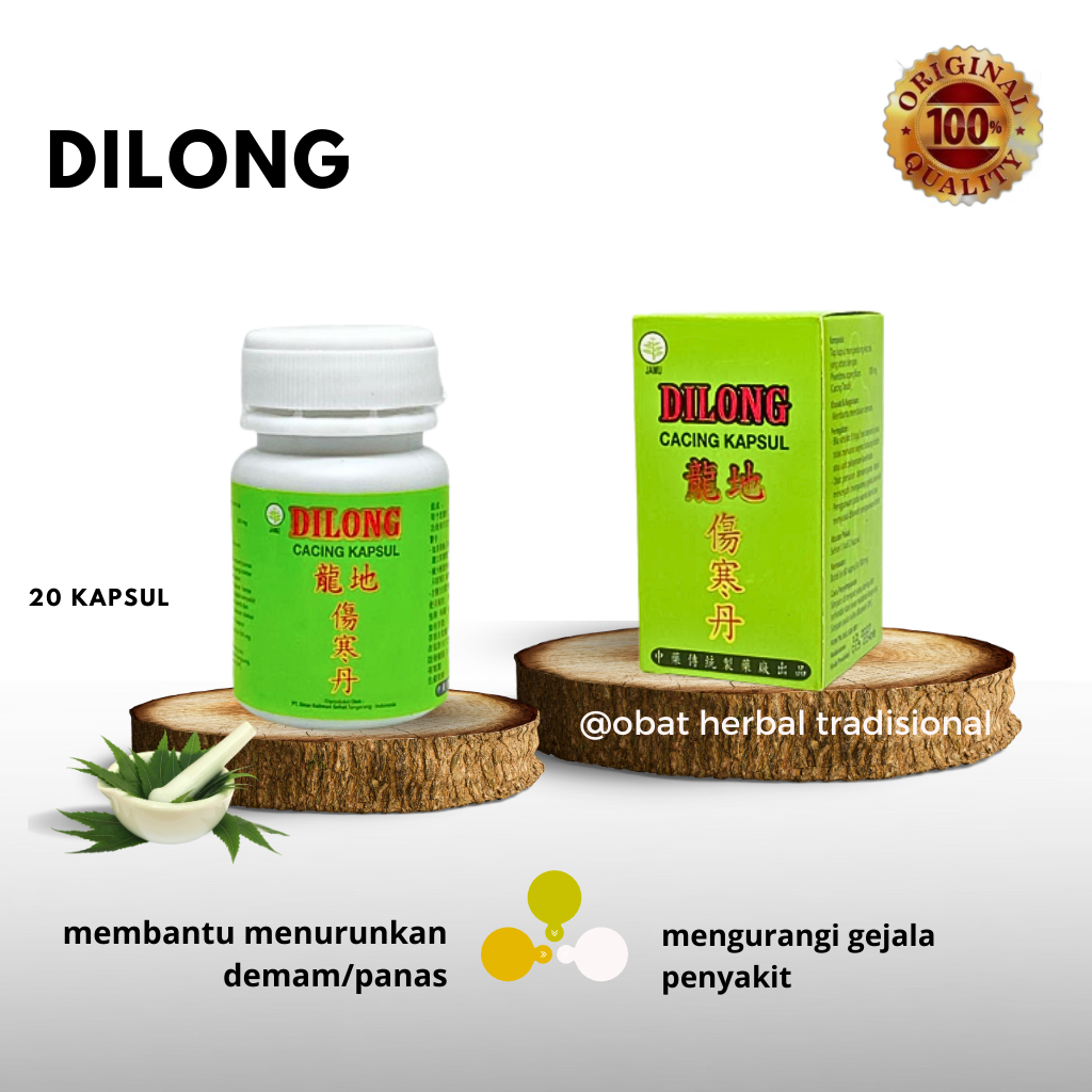 DILONG Isi 20 Kapsul - KAPSUL CACING obat tipes - demam - radang usus manjur